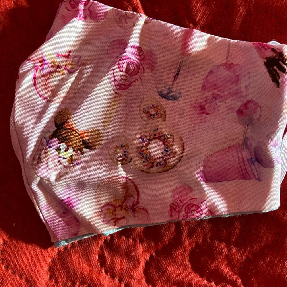 Disney pink snacks face mask olson Minnie Mouse